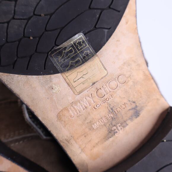 JIMMY CHOO Blyss Studded Suede Booties Brown Ankle Moto Boot Women's 36/US 6 - Picture 7 of 8